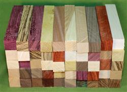 Blank #318 - Pen Turning Blanks, Lot of 50, 11 Different Exotic Hardwoods,  Large Size, 7/8" x 7/8" x 6+" ~ $52.99